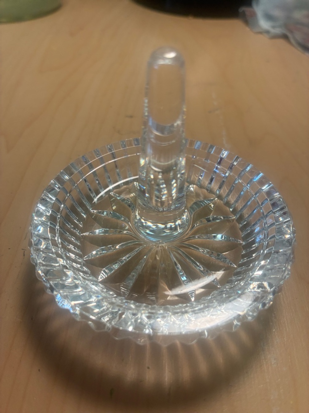 Crystal Ring Holder Dish - Clear Glass